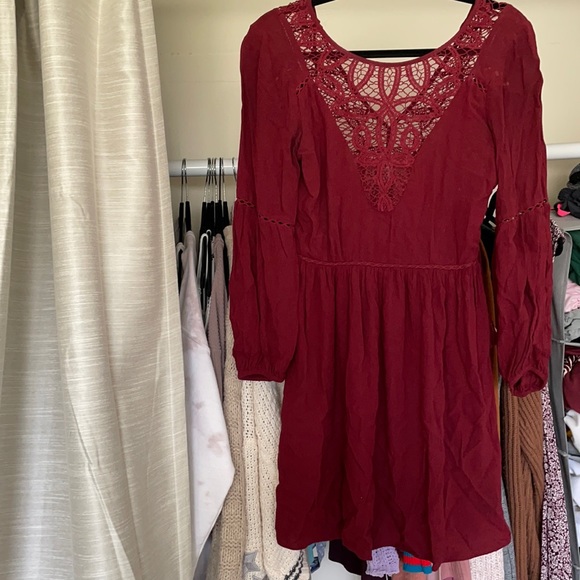 Maroon boho dress - Picture 1 of 3